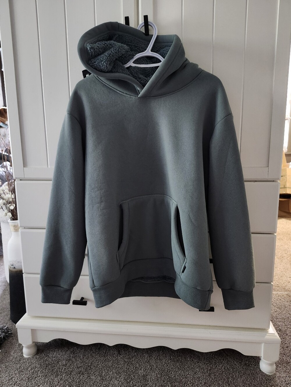 Real Tree Womens Sherpa Lined Green Hoodie Sweatshirt Sz L